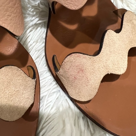 Chloe Lauren Scalloped Sandals in Maple Pink - size 37 US 7 - Picture 5 of 13